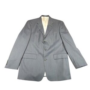 Nautica Suit Jacket Mens 42L Gray Check Wool 3 Button Blazer‎ Long Vented